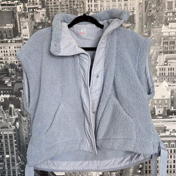 Free People FP Movement Scout It Out Fleece Vest Size XS Steel - Picture 1 of 7